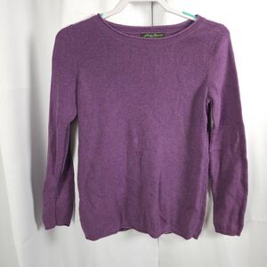 Eddie‎ Bauer Purple Cotton Nylon Pullover Crewneck Sweater Women's Small